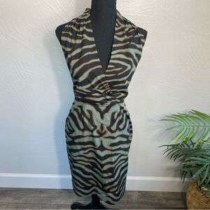 NWT Joesph Luxury Zebra Print Halter Dress
